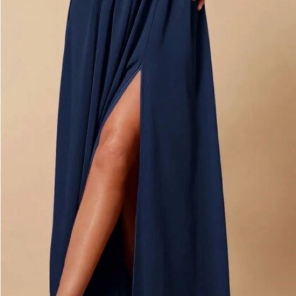 SHEIN Blue Maxi Dress A-Line Slit Cocktail
